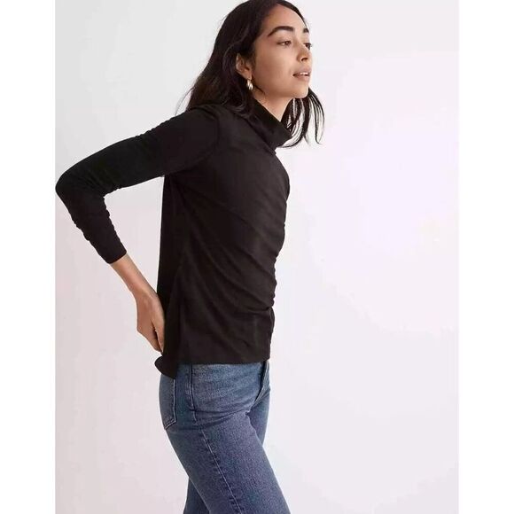 Madewell Whisper Cotton Turtleneck Sz Small black - Picture 2 of 9